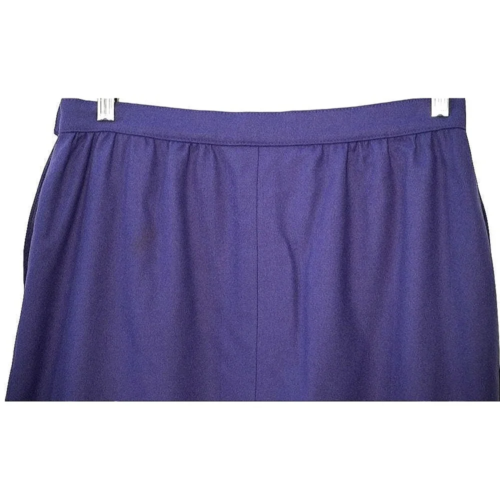 Dark Academia‎ Pendleton Pleated Skirt Women 16 Purple Wool Lined Midi Pockets